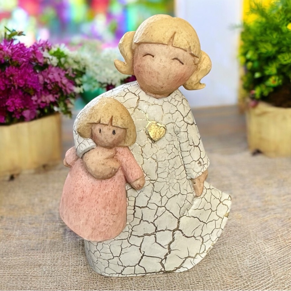 Vintage 2002 Noble Excellence Resin 'Two Little Dolls' SPD-070 Figurine 3.5" H